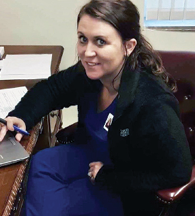 River Haven nursing and rehab administrator at her desk