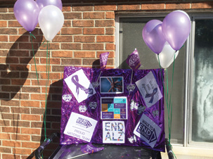 poster board decorated for Walk to End Alzheimer's Disease