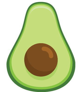 clip art of an open avocado