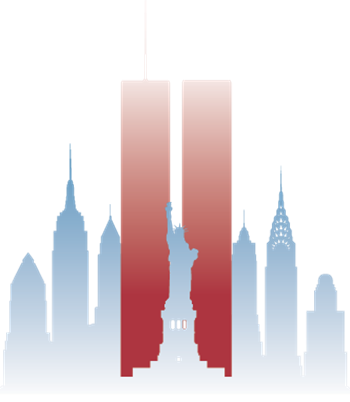 Stock image, Twin Towers and Statue of Liberty